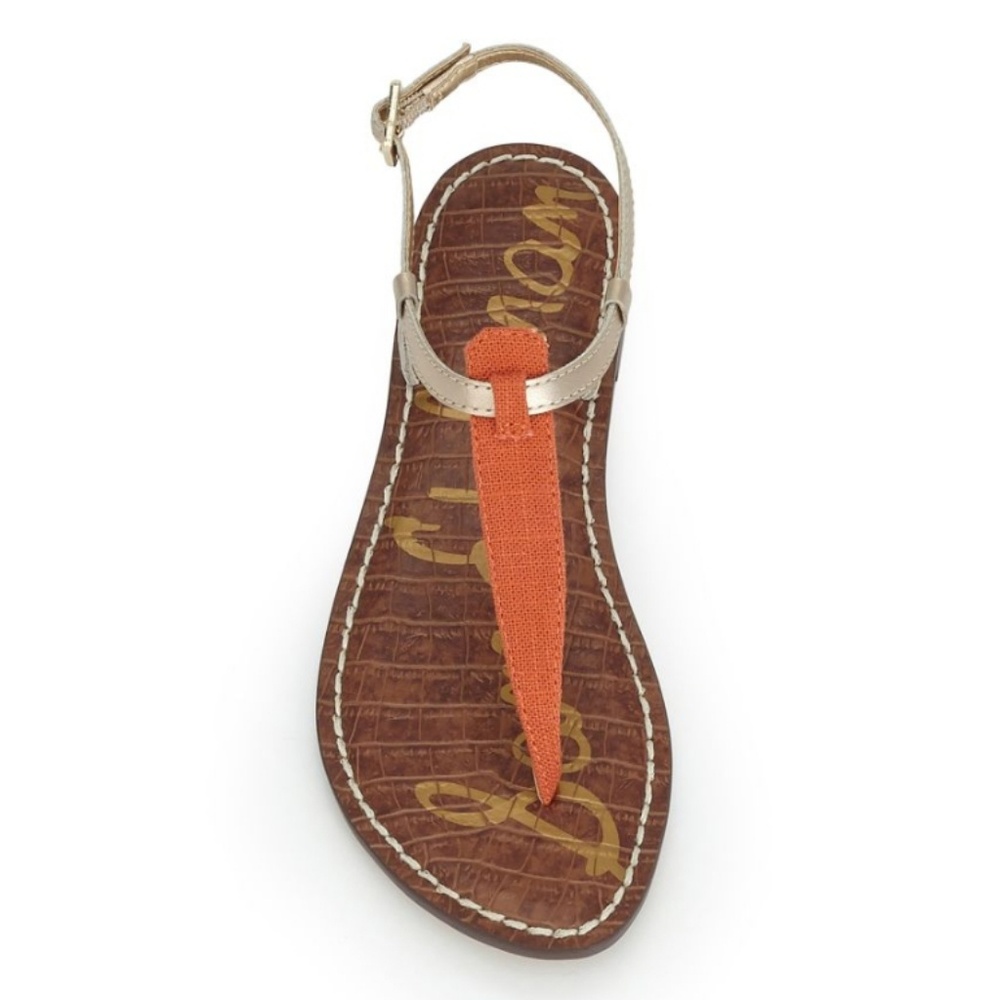 Sam Edelman Gigi Thong Sandal in Orange and Gold
